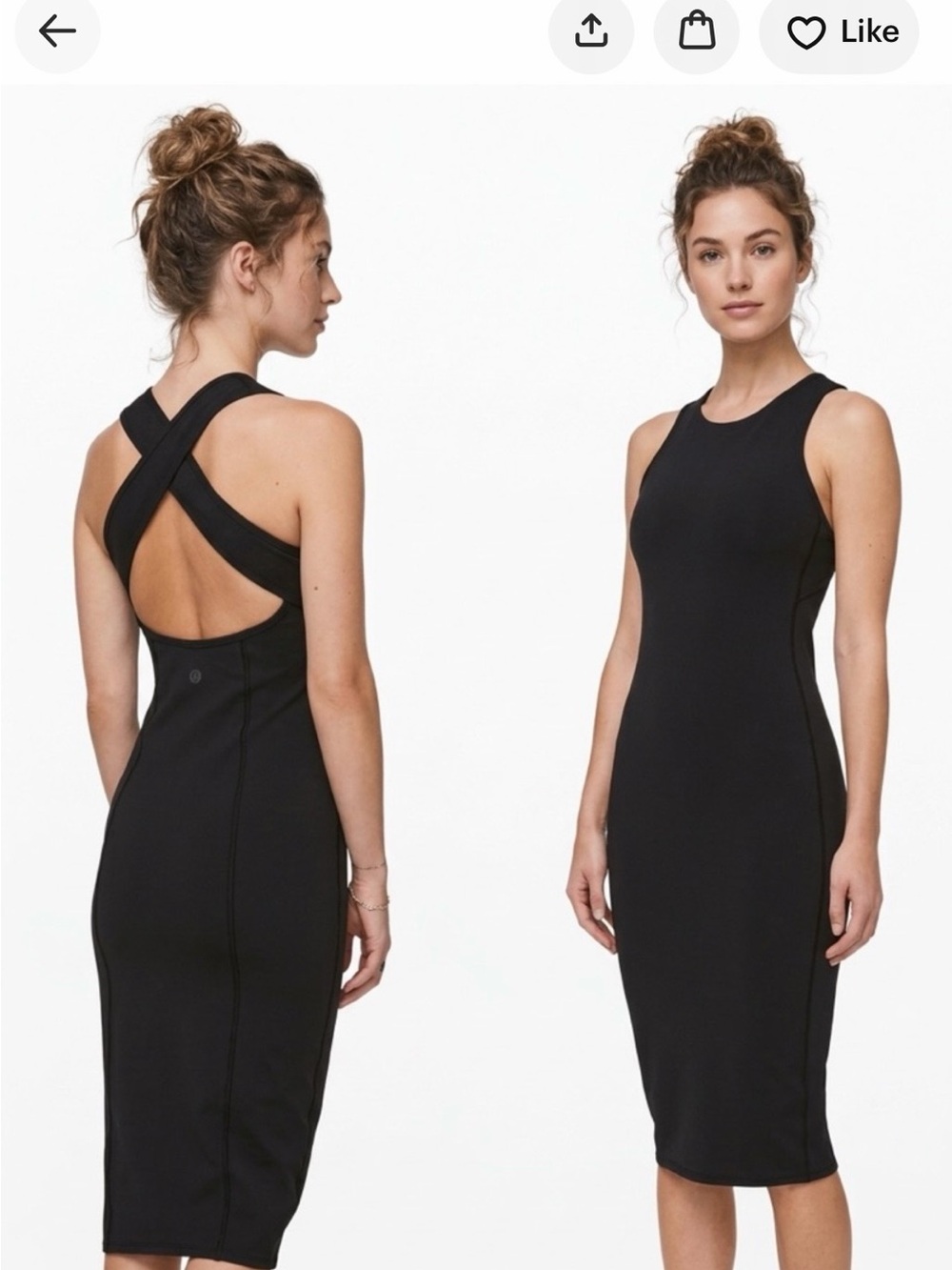 lululemon “ Picnic Play “  Black Midi dress size 6